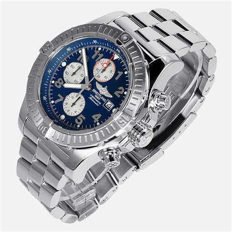 breitling super avenger ii mens watch with blue dial|pre owned Breitling Avenger watch.